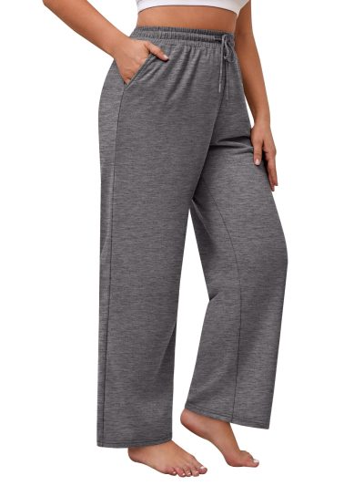 3 Pack Women's Plus Size Sweatpants Wide Leg Cargo Lounge Pants High Waist Ladies' Slacks Drawstring Jogger with Pockets