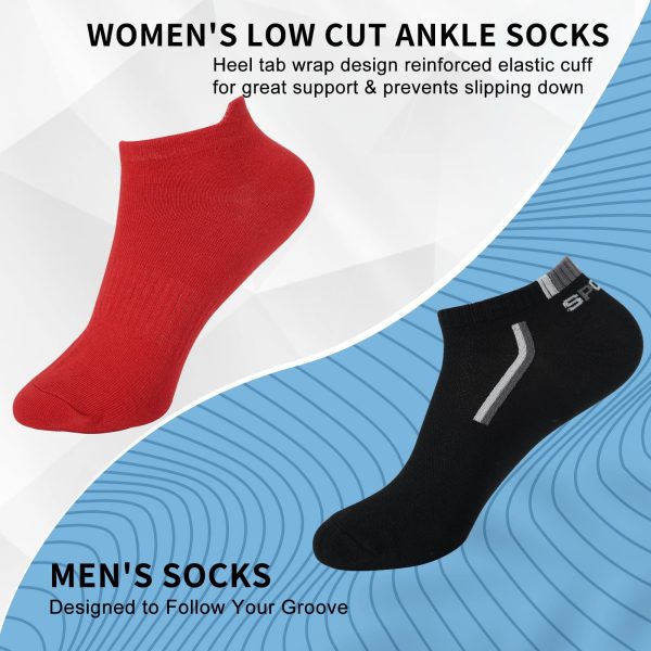 20 Pairs Womens Ankle Socks Low Cut Athletic Running Sports Colorful Short Socks with Tab