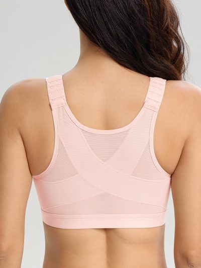Women's Full Coverage Front Closure Posture Back Unpadded Wirefree Everyday Bra -Comfort and Double Support