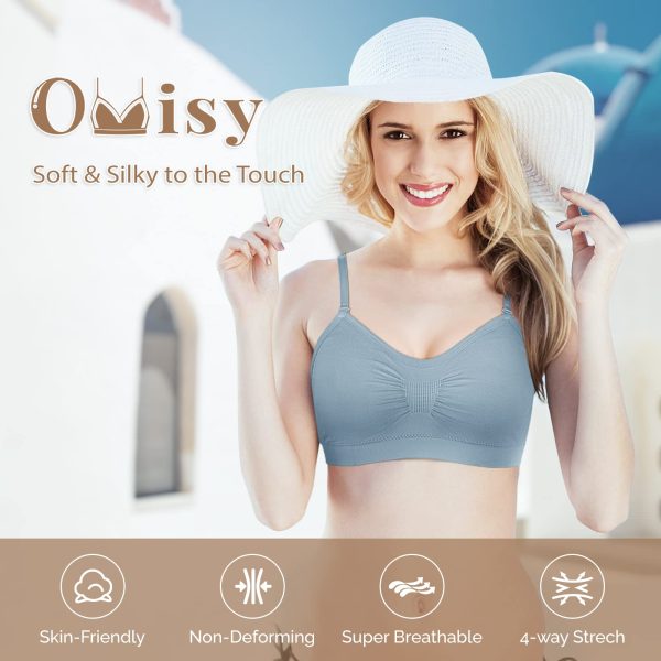 4 Pieces V Neck Padded Bralette Cami Bra Wireless Tank Top Sports Bra with Adjustable Straps