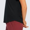 71U2SiVX4OL.jpg Women's Pima Cotton Short Sleeve Workout Shirts Casual Yoga T-Shirt Soft Athletic Top