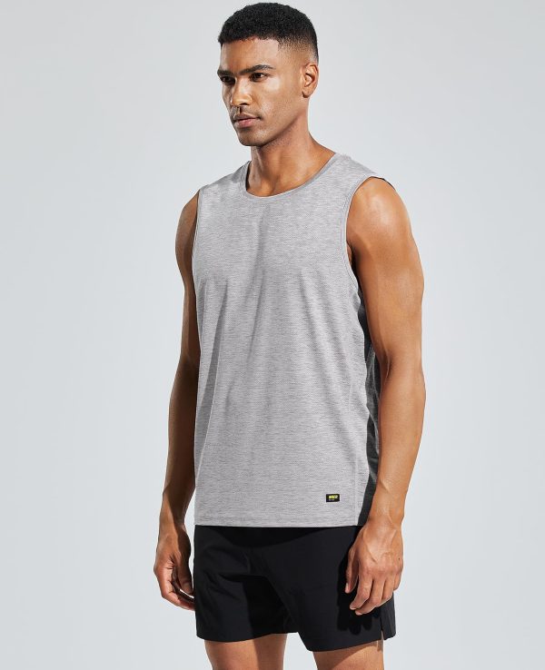 Men??s Sleeveless Tank Top Dry Fit Workout Muscle Tee Shirt for Running Athletic Gym Sports Training, Moisture Wicking