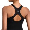 71WUXy51CuL.jpg High Impact Sports Bras for Women - Square Neck Longline Workout Crop Tops with Built in Shelf Yoga Bra