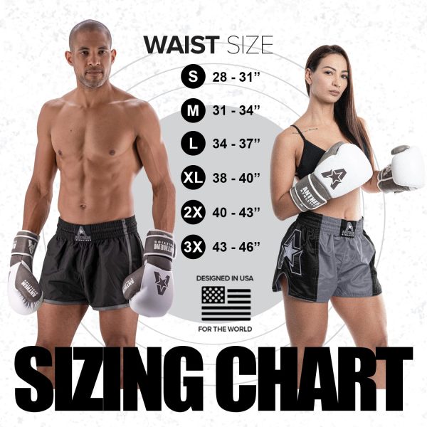 Muay Thai Shorts - Kickboxing Short Boxing Trunks for Men & Women - 50/50 Classic Infinity Resolute