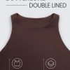 71Y4zRXYFqL.jpg Womens Butterluxe Double Lined Cropped Tops High Neck Racerback Tanks Sleeveless Casual Workout Crop Shirts