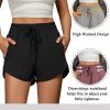 Women's Running Shorts High Waisted Athletic Shorts Summer Gym Workout Short with Zipper Pockets