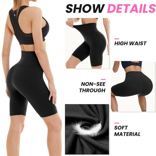 3 Pack Biker Shorts for Women ?C 8" Black High Waisted Tummy Control for Gym Workout Athletic Cheerleading Yoga