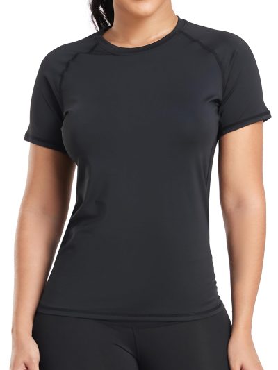4 Pack Women's Compression Shirt Long/Short Sleeve Performance Workout Baselayer Athletic Top Gym Sports Gear