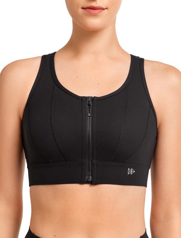 Front Closure Sports Bras for Women High Support Large Bust Supportive Sports Bra High Impact for Running