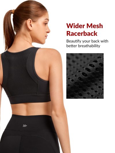 Front Closure Sports Bras for Women High Support Large Bust Supportive Sports Bra High Impact for Running