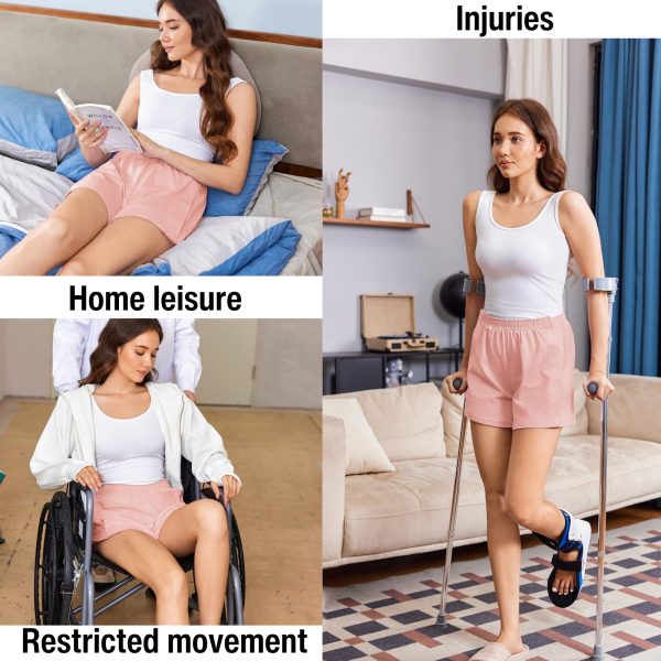 Women's Tear Away Shorts Side Split Open Cotton Leg Breakaway Post Surgery Recovery Bottoms