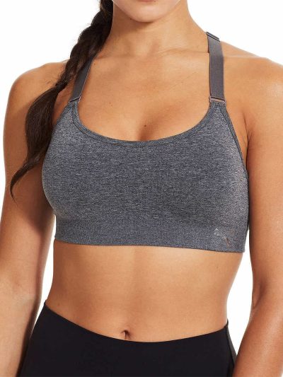 Women Sports Bra, 3-Pack (Black/White/Grey, X-Large)