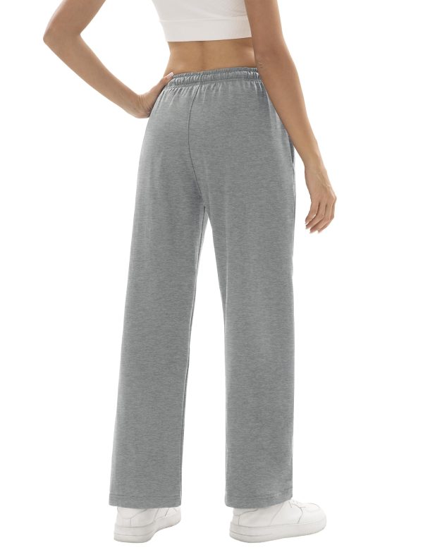 1/4 Pack Women's Wide Straight Leg Sweatpants, Cotton Baggy Lounge Sweat Pants, Casual Athletic Fit