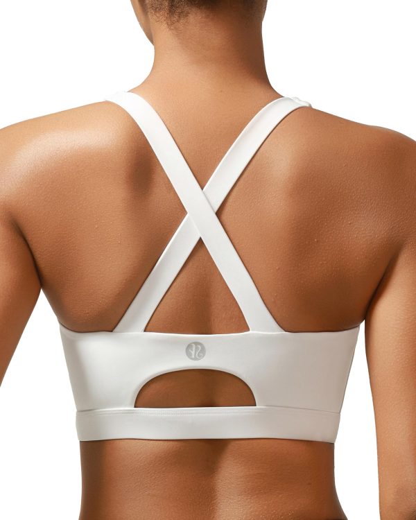 Sports Bra for Women High Support Molded Cup Strappy Running Sports Bras Workout Sports Bra