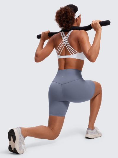 Strappy Sports Bras for Women - Criss Cross Back Wireless Padded Yoga Workout Cami Top