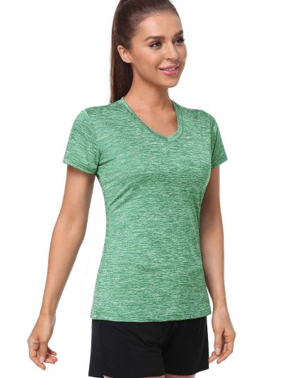 3-4 Pack Women's Dry Fit Tshirt Short Sleeve Moisture Wicking Athletic Shirts Sport Activewear Tee V Neck Workout Top