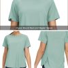 71uIVrMM5KL.jpg Women's Short Sleeve Workout Shirts Breathable Yoga T-Shirts with Side Slits Athletic Tee Tops