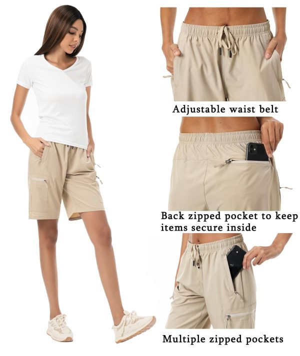 Women's Lightweight Hiking Cargo Shorts Quick Dry Breathable Summer Shorts Women Travel Athletic Golf with Pockets