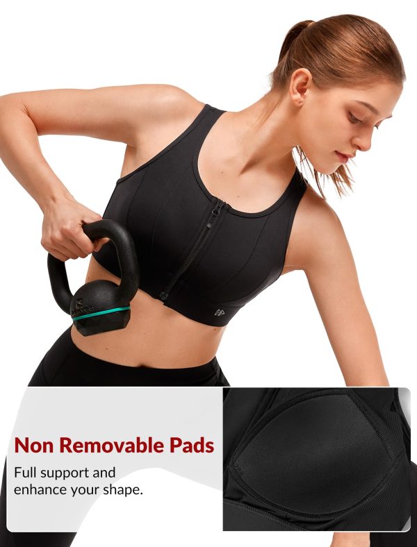 Front Closure Sports Bras for Women High Support Large Bust Supportive Sports Bra High Impact for Running