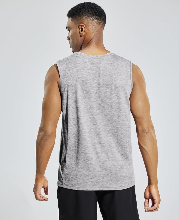 Men??s Sleeveless Tank Top Dry Fit Workout Muscle Tee Shirt for Running Athletic Gym Sports Training, Moisture Wicking