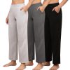 8114B7dMWdL.jpg 3 Pack Women's Wide Leg Petite Sweatpants, Loose Fit Lounge Pants with Pocket Casual High Waist Sweatpants??XS-XL