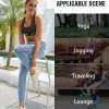 816bBUFj5fL.jpg Women Workout Sweatpants Cotton Jogger Ribber Splicing Lounge Sweat Pants with Zipper Pocket