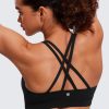 81AxpBj0tTL.jpg Women's Strappy Sports Bras Fitness Workout Padded Yoga Top Criss Cross Back Cami