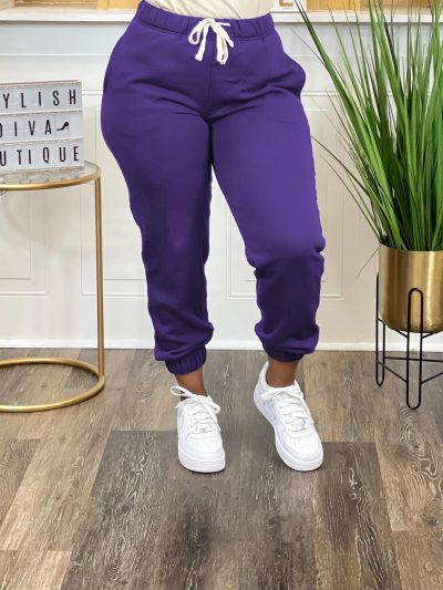 Women's Plus Size Casual Sweatpants Drawstring Jogger Pants Tight Track Pants with Pockets
