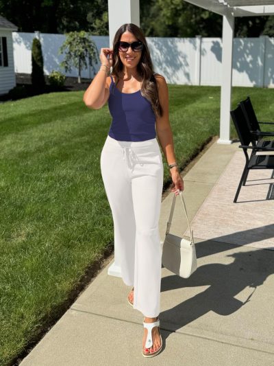 Wide Leg Yoga Pants Women High Waisted Workout Pants UPF 50+ Drawstring Sweatpants with 4 Pockets