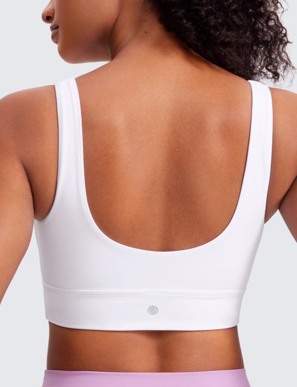 Butterluxe Womens U Back Sports Bra - Scoop Neck Padded Low Impact Yoga Clothes Workout Crop Top with Built in Pads