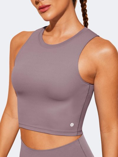 Nudi Sports Bras for Women Removable Padded Yoga Tank Tops Sleeveless Fitness Workout Crop Tops