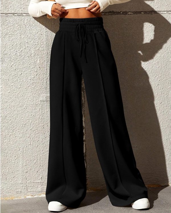 Womens Wide Leg Sweatpants Casual Loose Solid Color Pants Comfy Lounge Joggers Baggy Sweatpants Pockets