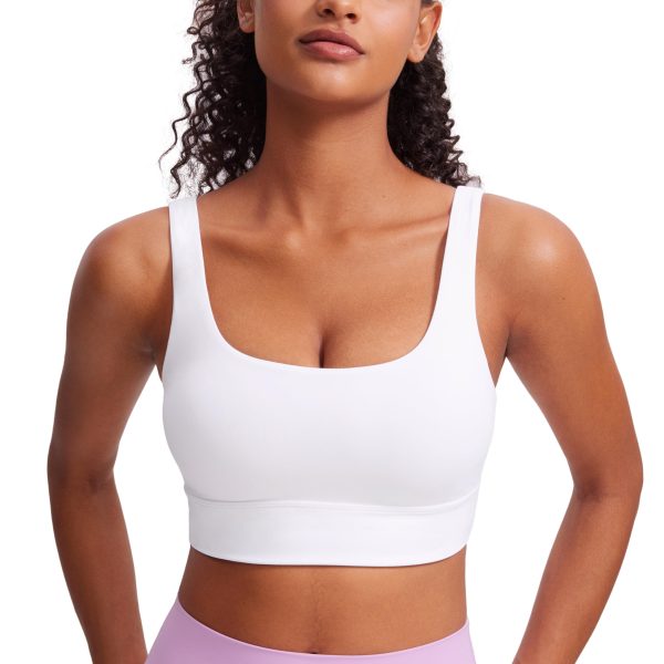 Butterluxe Womens U Back Sports Bra - Scoop Neck Padded Low Impact Yoga Clothes Workout Crop Top with Built in Pads