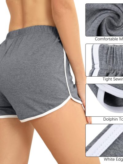 4 Pack Women's Cotton Dance Yoga Sports Short Summer Running Athletic Pant Waistband Loose Shorts for Women