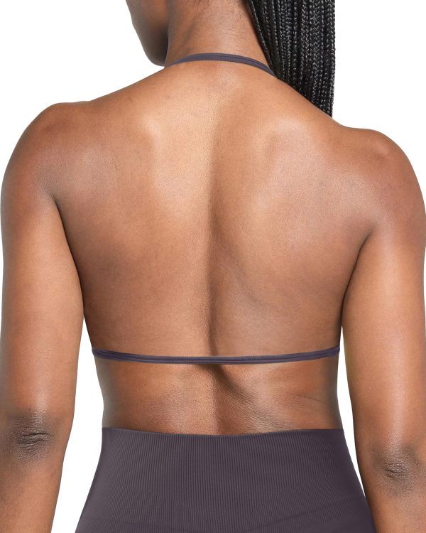 Halter Sports Bras for Women Padded Strappy Bra Open Back Workout Gym Crop