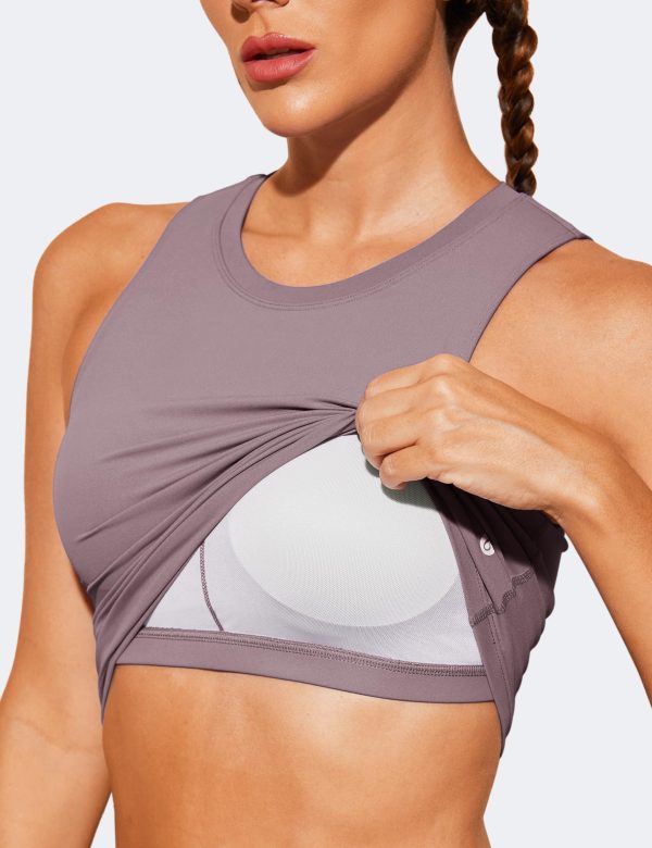 Nudi Sports Bras for Women Removable Padded Yoga Tank Tops Sleeveless Fitness Workout Crop Tops