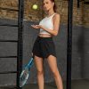 Women's Running Shorts High Waisted Athletic Shorts Summer Gym Workout Short with Zipper Pockets