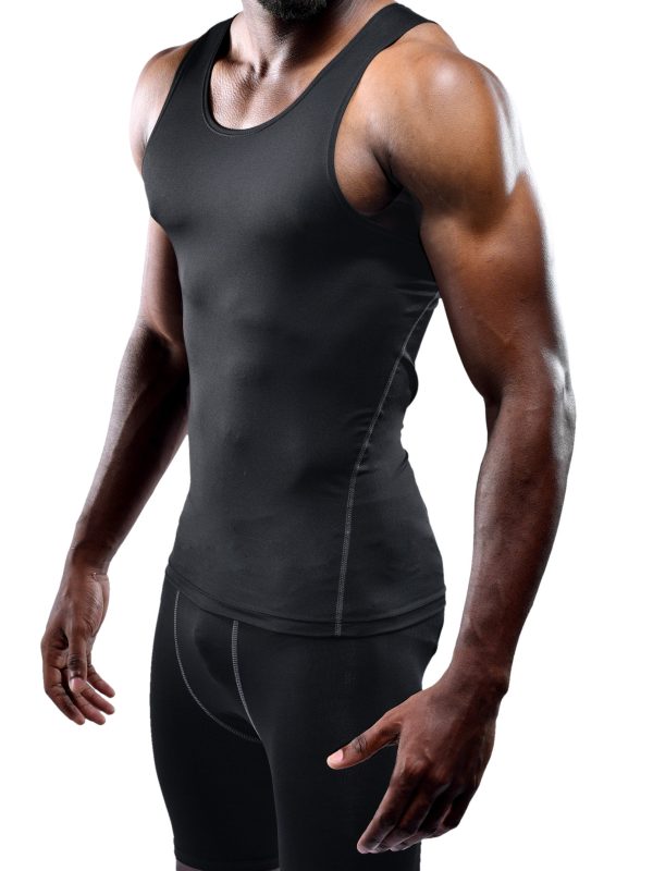 Men's 3 Pack Athletic Compression Under Base Layer Sport Tank Top