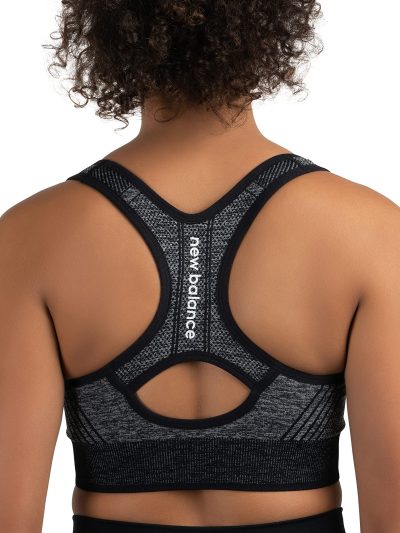 Seamless Womens Medium Impact Racerback Sports Bra - Padded Workout Yoga Top