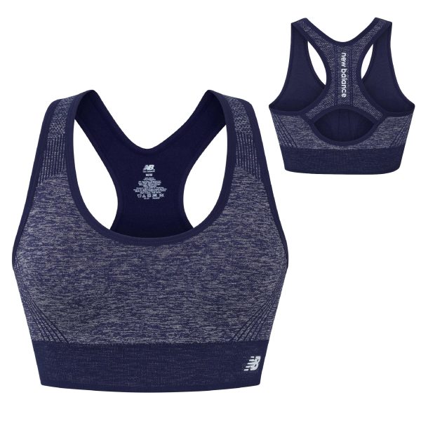 Seamless Womens Medium Impact Racerback Sports Bra - Padded Workout Yoga Top