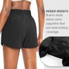 Women's Running Shorts with Zip Pockets High Waisted Athletic Workout Gym Shorts for Women with Liner